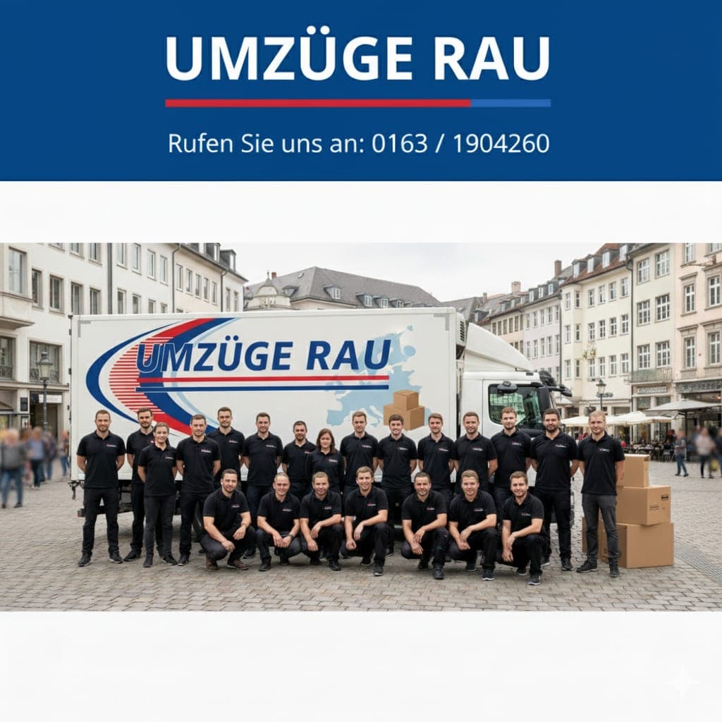 Team von Umzüge Rau vor einem Umzugswagen
